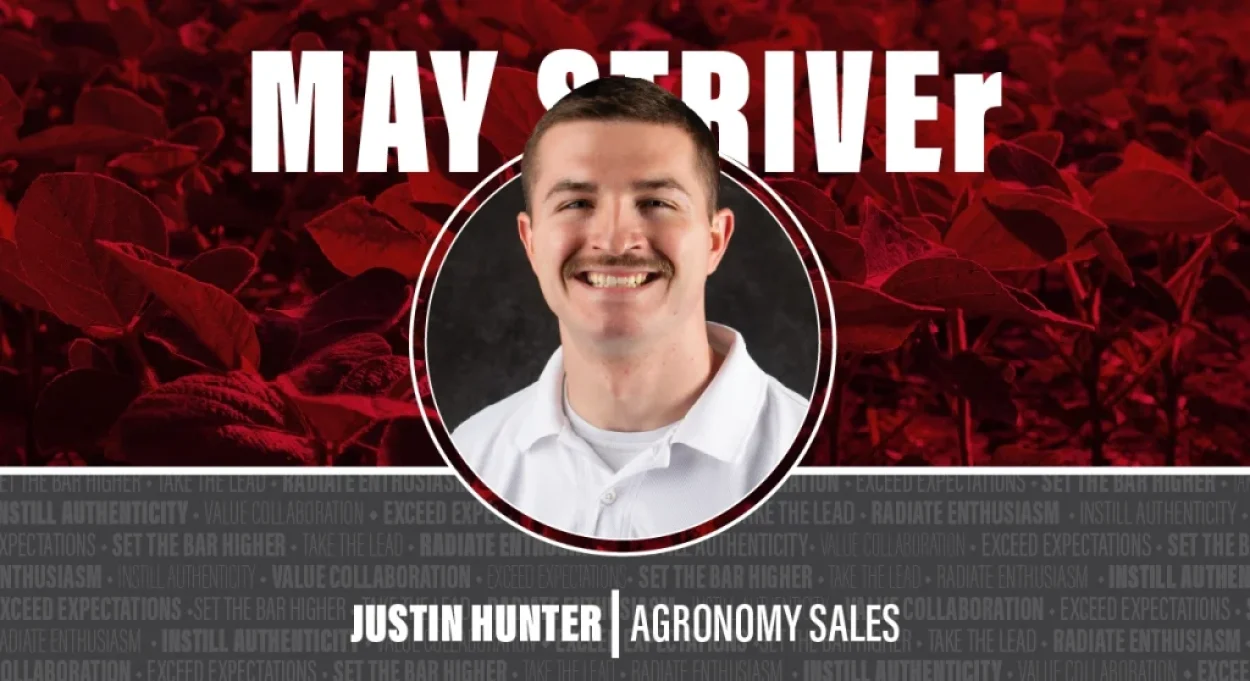 Justin Hunter Head Shot with Soybean Plants in Background
