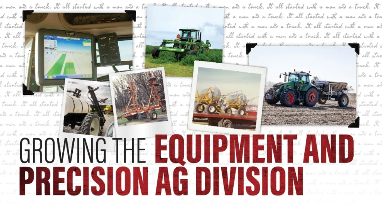 Collage of Stutsman Field Application Equipment and Precision Ag Division Photos