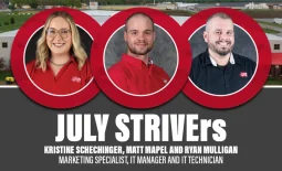 July STRIVErs, Kristine, Matt, and Ryan smiling.
